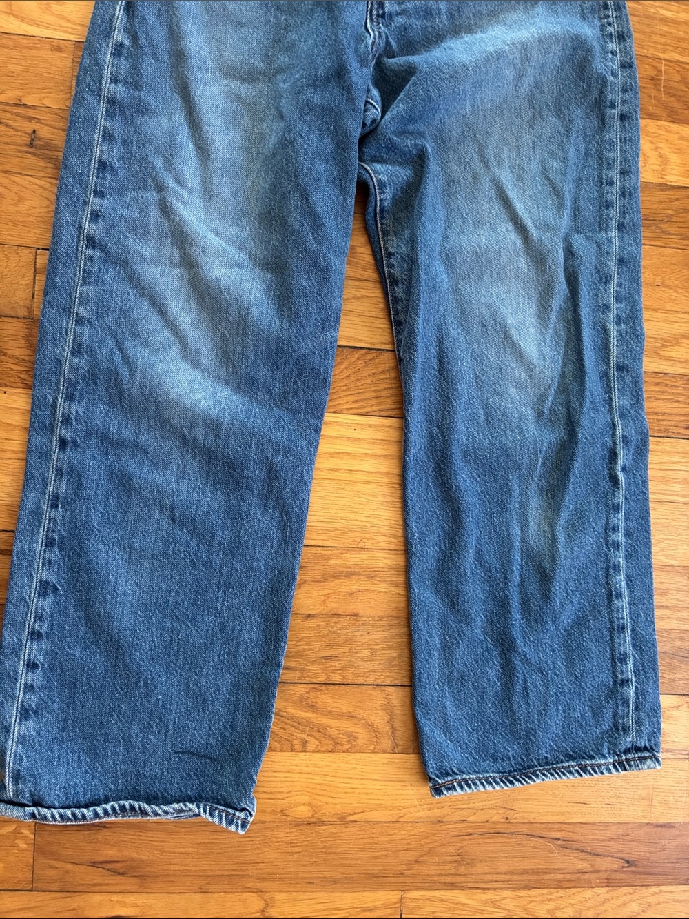 Levi's Premium Ribcage Straight Ankle Jeans 28 Rigid Ankle Crop 27" Medium Wash - Picture 11 of 13